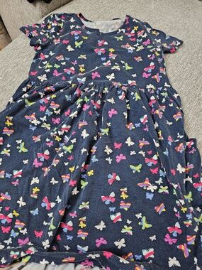 wonder nation Navy Dress with Multicolor Butterfly Print
